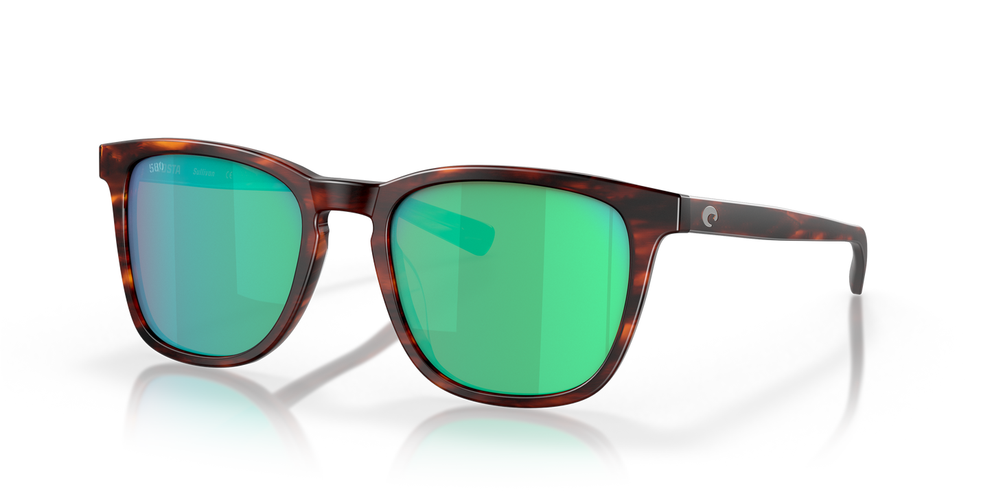 Sullivan Sunglasses Matte Tortoise/Green Mirror 580G