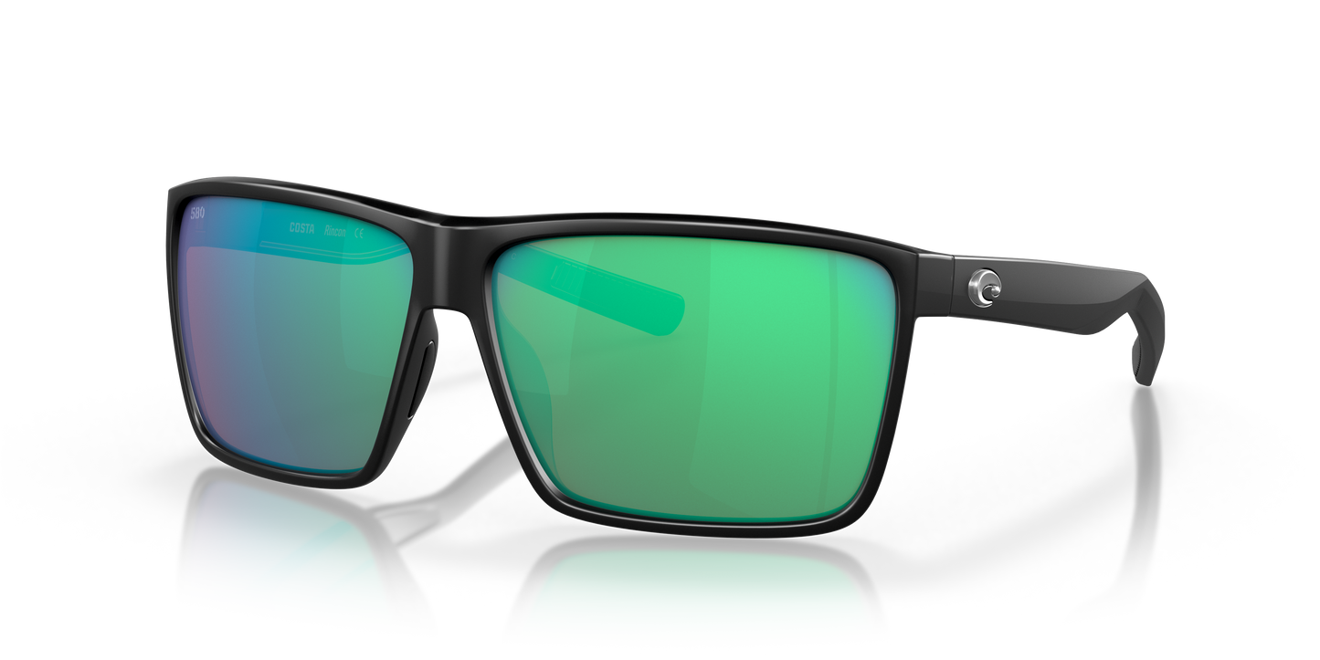 Rincon Sunglasses Black/Green Mirror 580G