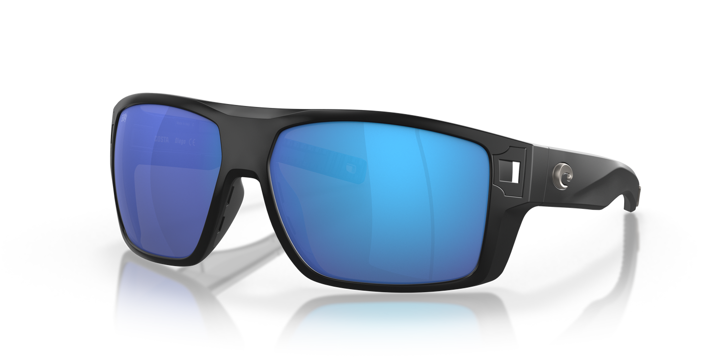 Diego Sunglasses Polarized Polycarbonate Blackout Frame/Blue Mirror Lens