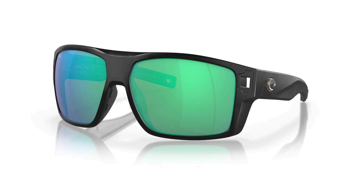 Diego Sunglasses Polarized Polycarbonate Blackout Frame/Green Mirror Lens