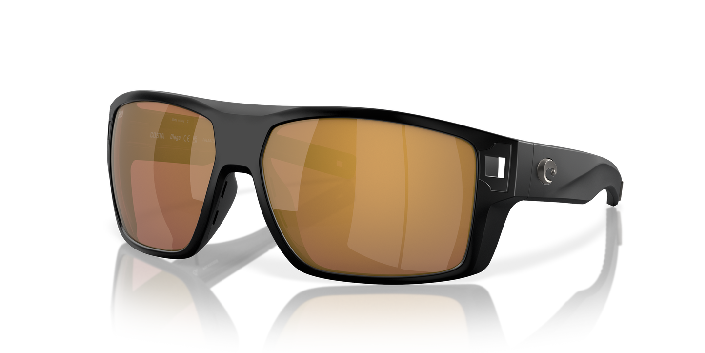 Diego Sunglasses 580G Matte Black Gold Mirror