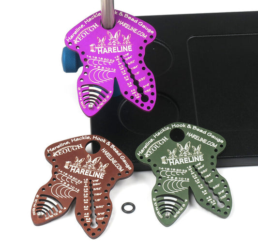 Hareline Hackle, Hook and Bead Gauge