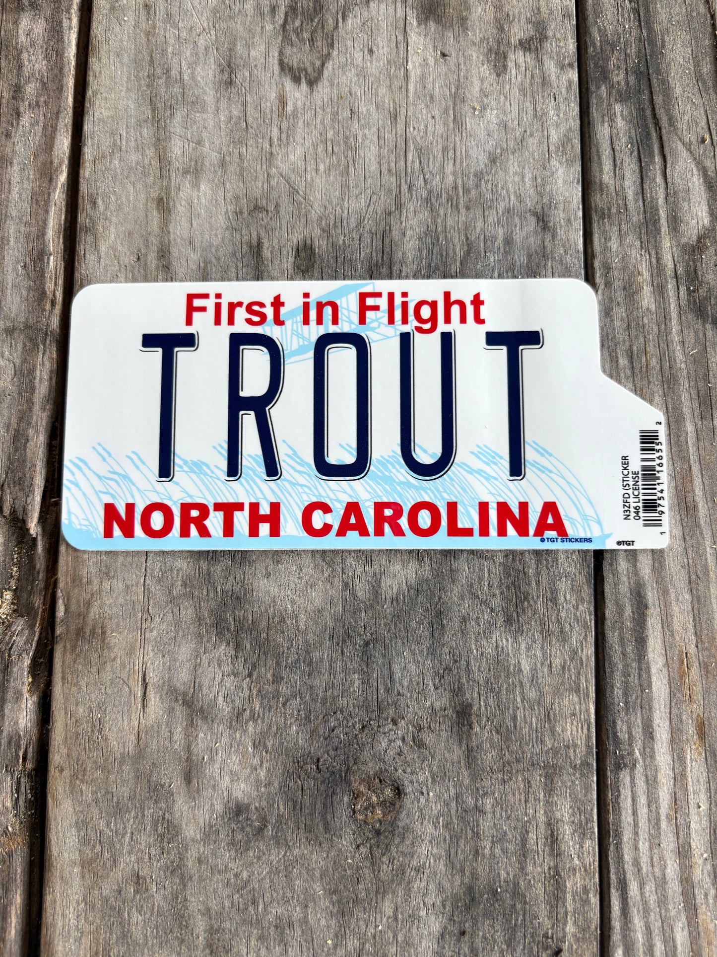 Trout NC License Plate Sticker