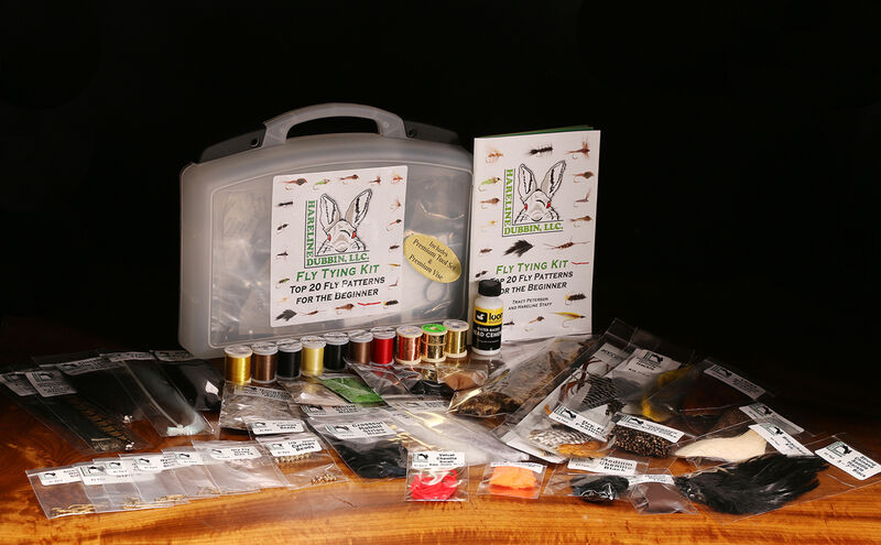Fly tying material kit with premium tools and vise
