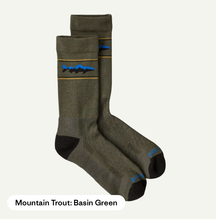 Merino Wool Blend Crew Sock-Basin Green