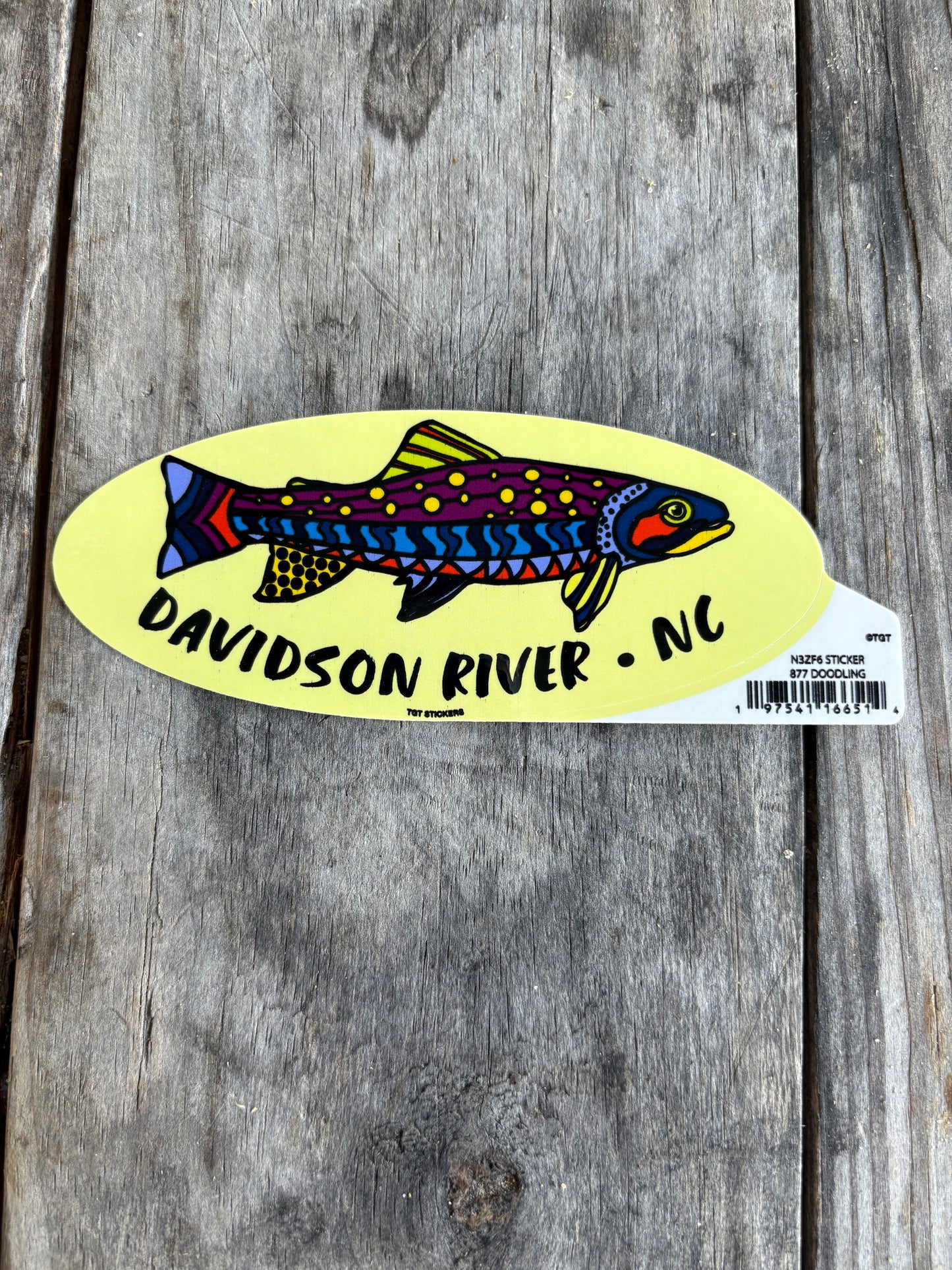 Doodled Trout Davidson River NC Sticker