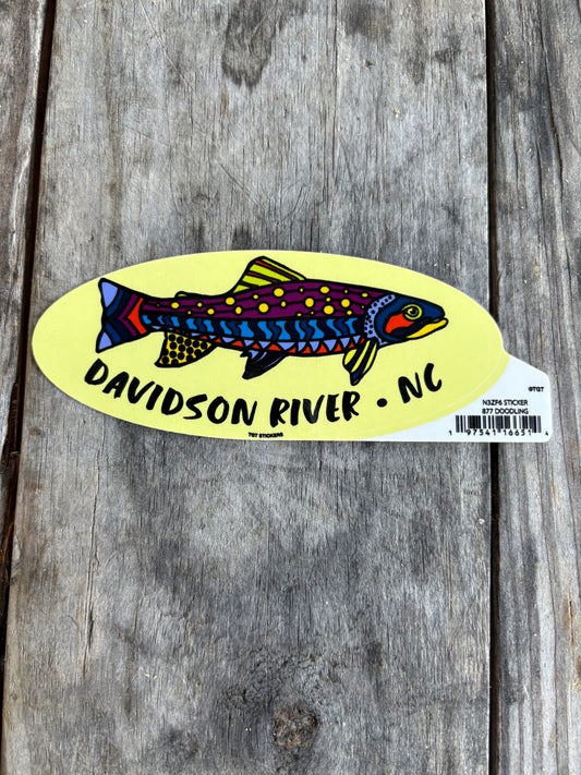 Doodled Trout Davidson River NC Sticker