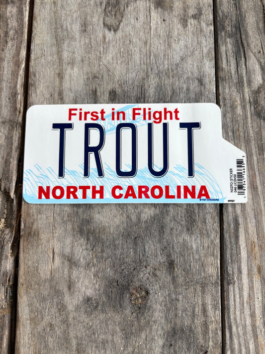 Trout NC License Plate Sticker
