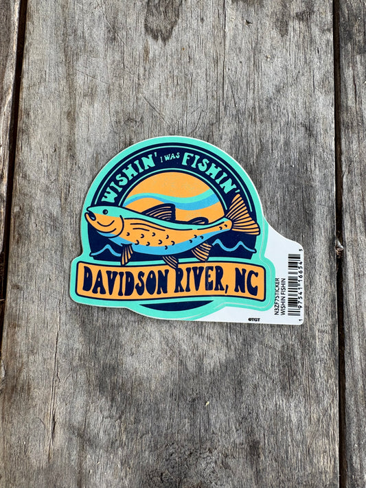 Wishing I was Fishing Sticker